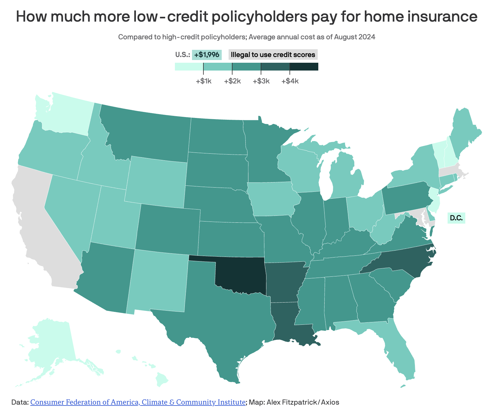 low credit map